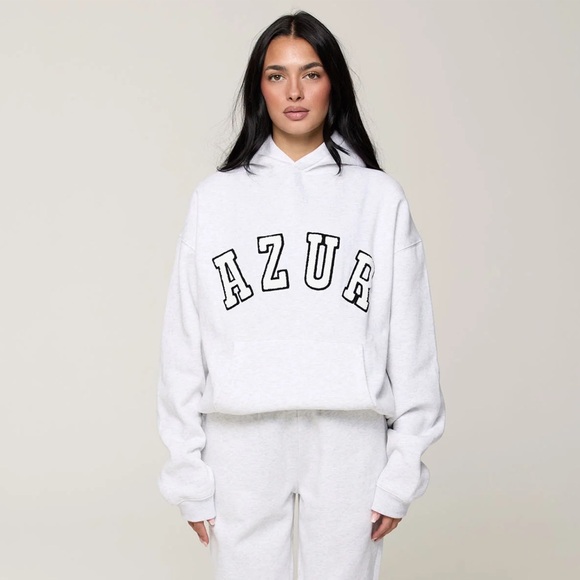 Azur Sweaters - AZUR Cloud Hoodie Cozy Oversized Pullover in Heathered Grey